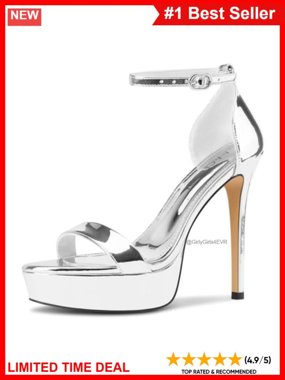 Platform Peep Toe Stiletto High Heels Ankle Strap Buckle Dress Sandals